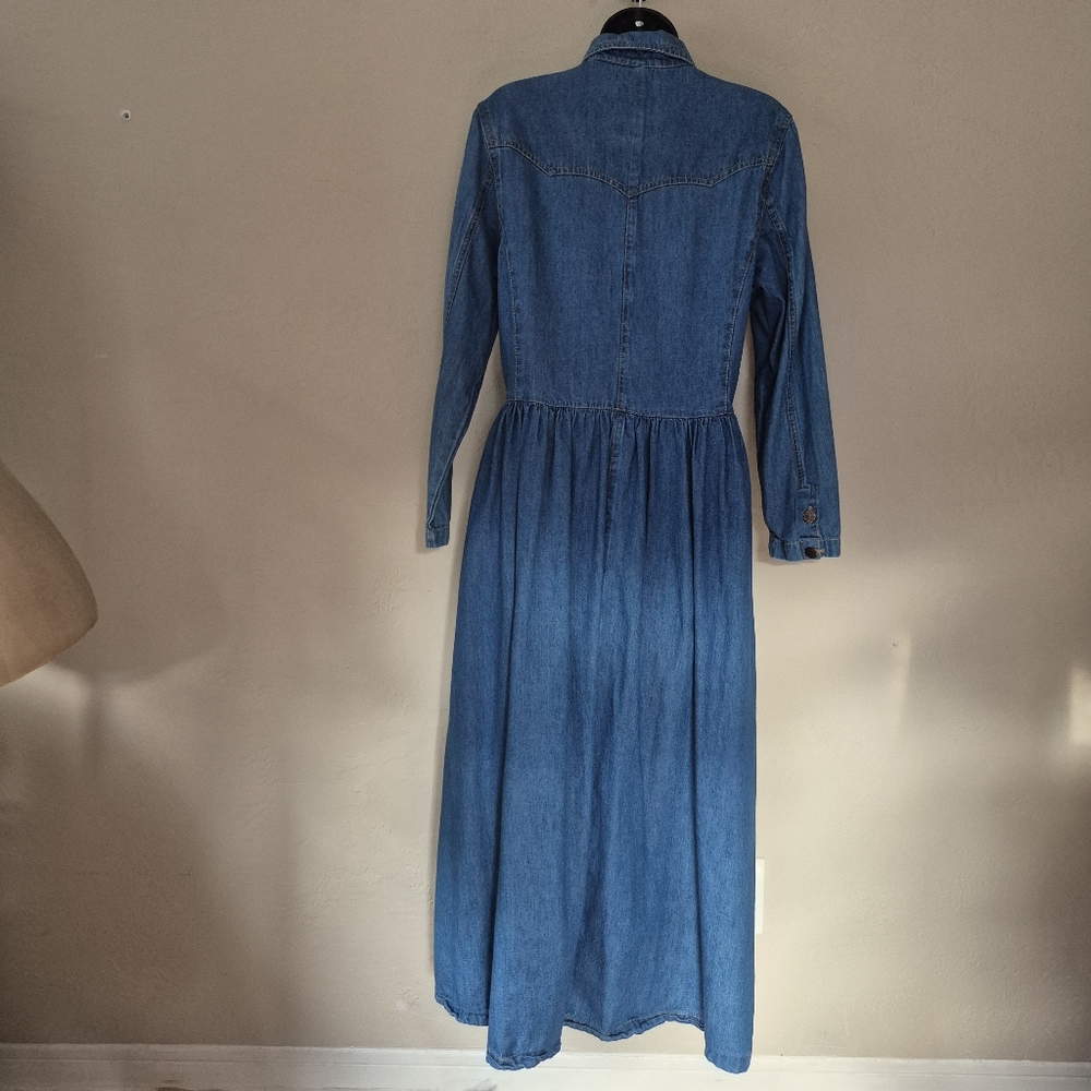 Vintage 80s Western Yeehaw Long Sleeve Dress Small - Picture 6 of 10